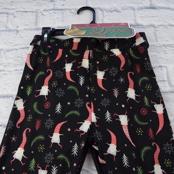 2-Pack Gnome & Black Stretch Leggings Kapion Small - Picture 5 of 7
